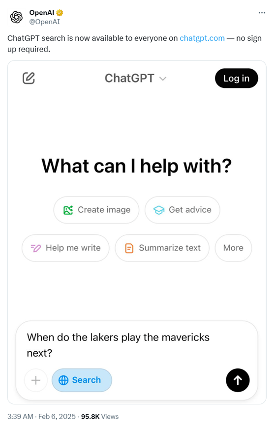 终结谷歌搜索！OpenAI放大招：免费开放ChatGPT搜索，无需注册
